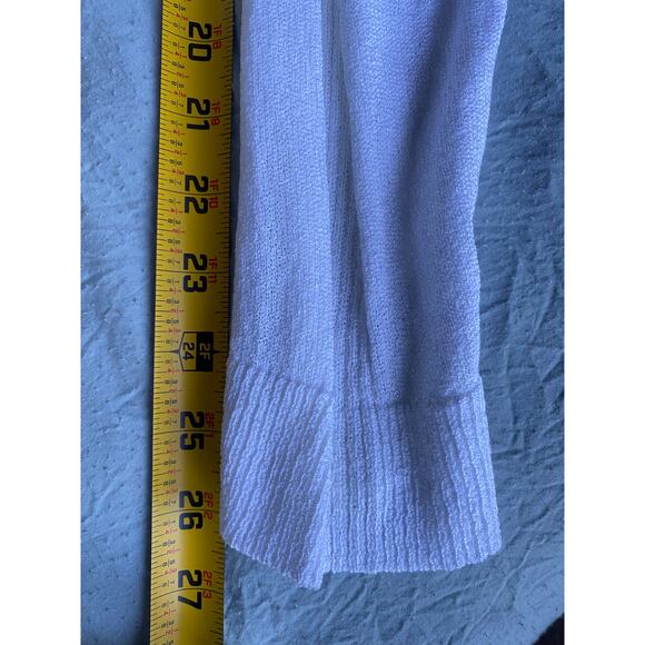 Fontabella White Open Front Longline Cardigan Sweater L Capsule Wardrobe Casual - Picture 8 of 8